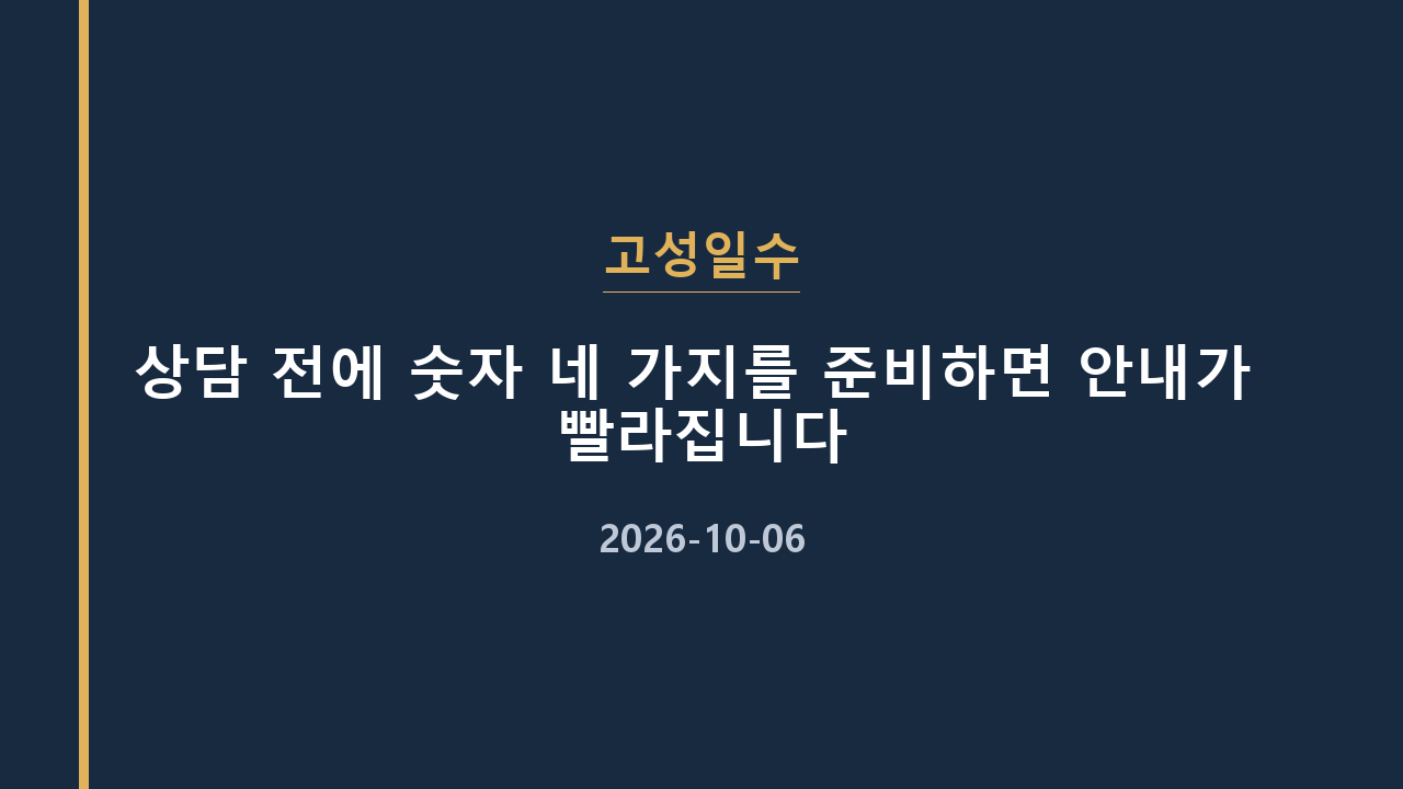 고성일수 상담 전에 숫자 네 가지를 준비하면 안내가 빨라집니다